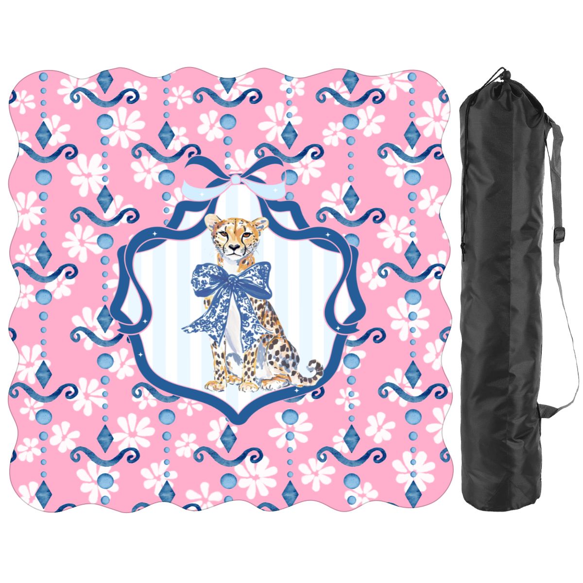 Charleston Cheetah Dainty Pink Scalloped Mahjong