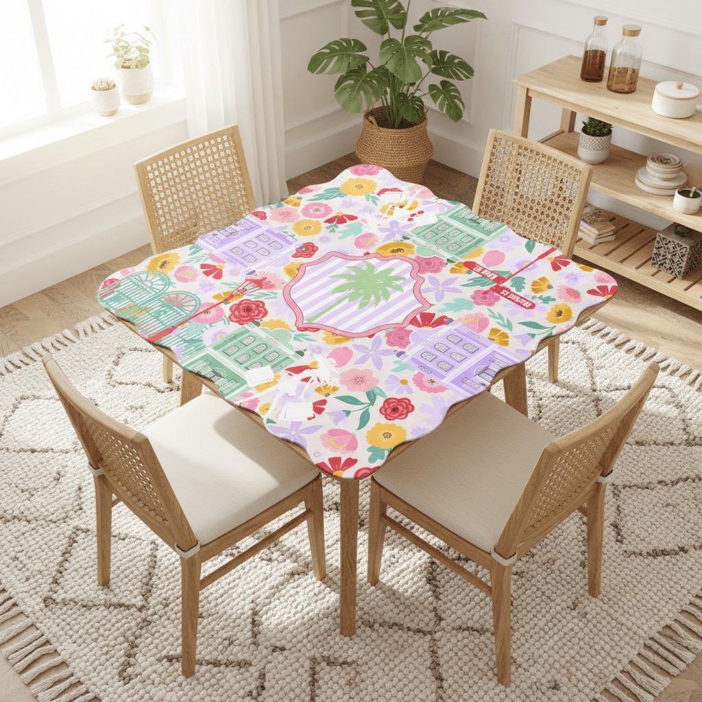 Charleston South Carolina Mahjong Whimsical Scalloped Mahjong Mat